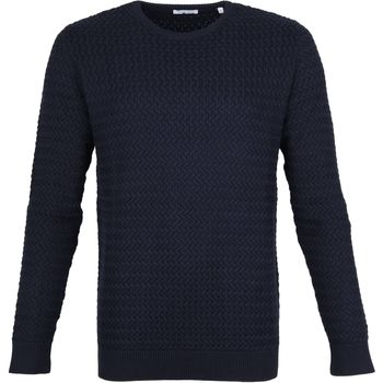 sweat-shirt knowledge cotton apparel  pull field bleu marine 