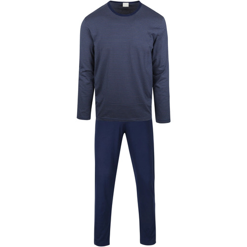 Vêtements Homme Pyjamas / Chemises de nuit Mey Pyjama Long Rayures Bleu Bleu
