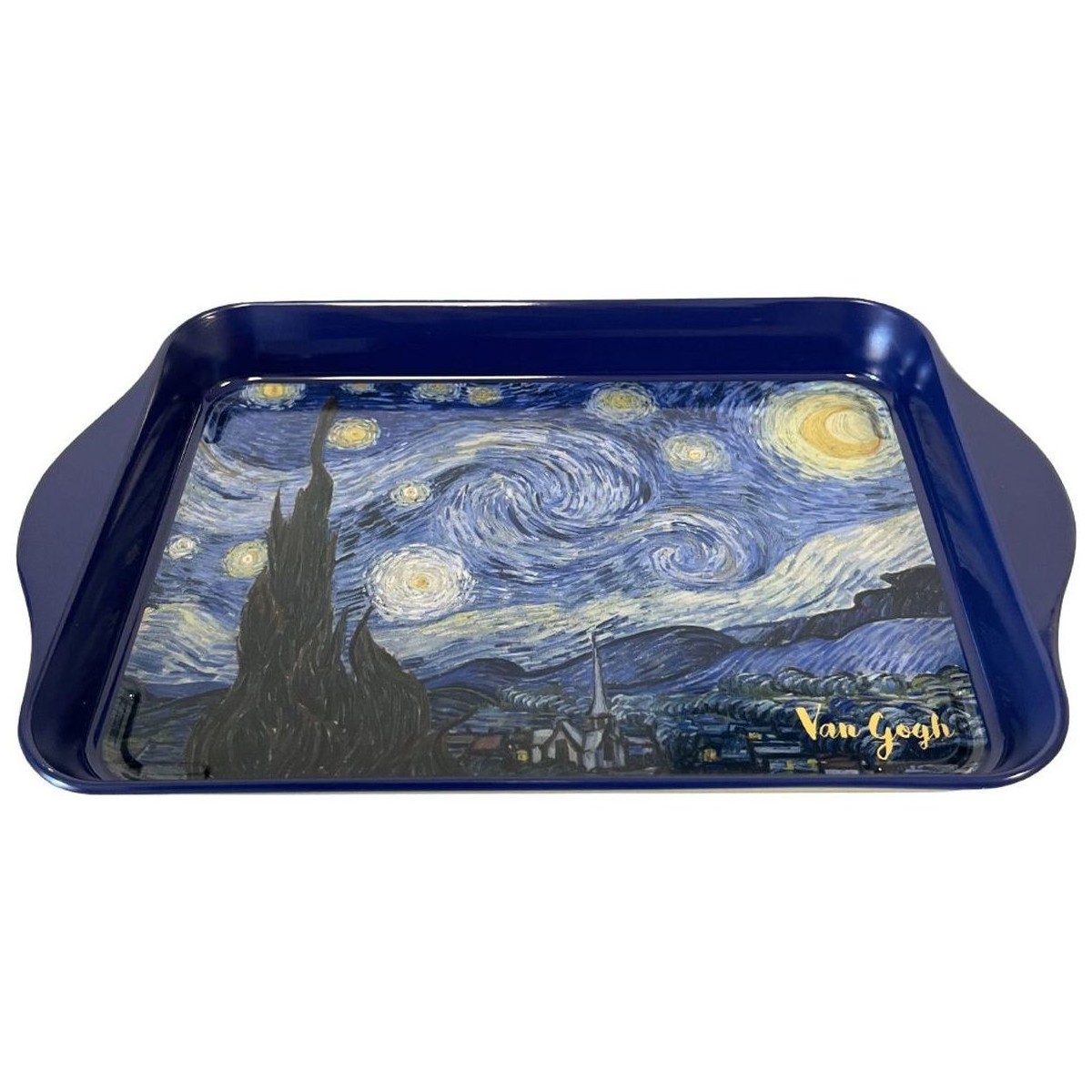 Maison & Déco Vides poches Enesco Plateau vide poche Van Gogh 21 x 14 cm Bleu