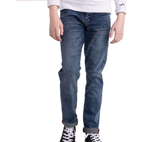 Vêtements Garçon distressed-effect slim-cut cropped jeans Blu SEAHAM-BOYS Bleu
