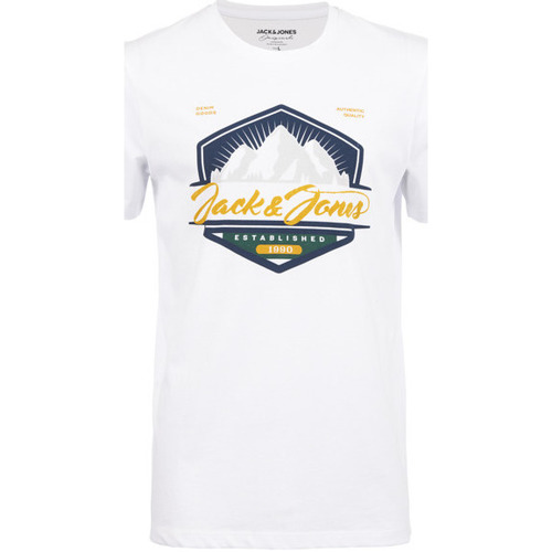 Vêtements Homme T-shirts & Polos Jack & Jones TEE-SHIRT LOISIRS - WHITE - XS Blanc