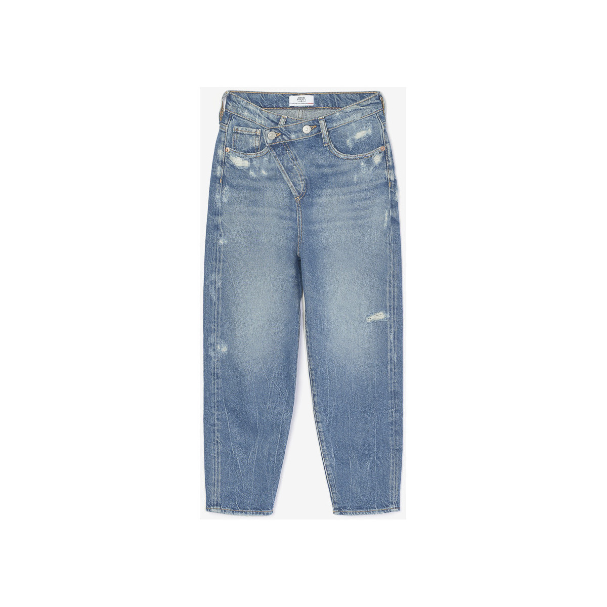 Vêtements Fille Jeans Le Temps des Cerises Cosa boyfit 7/8ème jeans destroy bleu Bleu