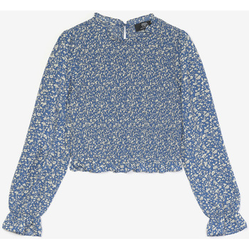 Vêtements Fille Débardeurs / T-shirts T-Shirt manche Le Temps des Cerises Blouse vanygi bleue à motif fleuri Bleu