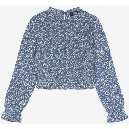 Vêtements Fille Débardeurs / T-shirts sans manche Sweatshirt com capuz 202 Blouse vanygi bleue à motif fleuri Bleu