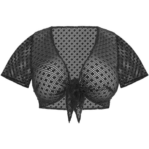 Vêtements Femme Petite Ruffle Sleeve Tie Waist Smock Dress Elomi Swim Bolero Bazaruto Noir
