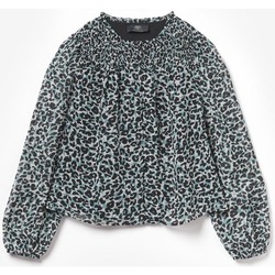 Vêtements Fille Chemises / Chemisiers Le Temps des Cerises Blouse nolangi léopard bleu Vert