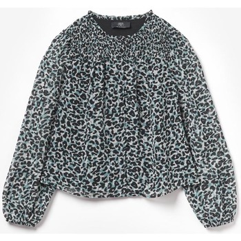 Vêtements Fille Chemises / Chemisiers Décorations de noëlises Blouse nolangi léopard bleu Vert