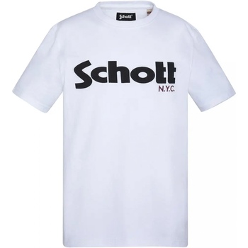 Schott Tee Shirt Garçon col rond Blanc