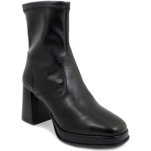 Chaussures Femme Blk Boots Tamaris Femme Chaussure, Bottine, Faux Cuir élastifié, Zip-25379 Noir