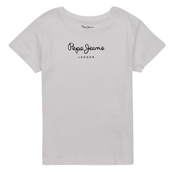Vêtements Fille T-shirts manches courtes Pepe jeans HANA GLITTER S/S N Blanc
