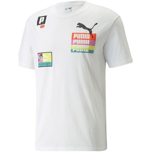 Vêtements Homme T-shirts manches courtes Puma Brand Love Multiplacement Blanc