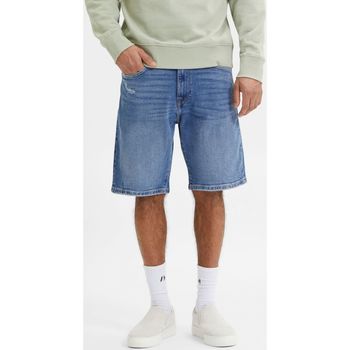 Vêtements Homme Elastic Shorts / Bermudas Selected 16083040 ALEX-LIGHT BLUE Bleu