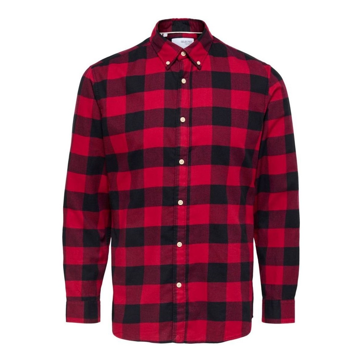 Vêtements Homme Chemises manches longues Selected 16074464 SLIM FLANEL-BIKING RED Rouge