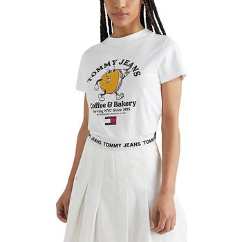 Vêtements Femme T-shirts & Polos Tommy logo Jeans  Blanc