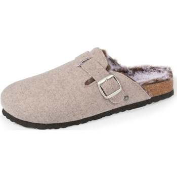 Chaussures Femme Chaussons Isotoner Chaussons Mules intérieur fausse fourrure Taupe Chiné