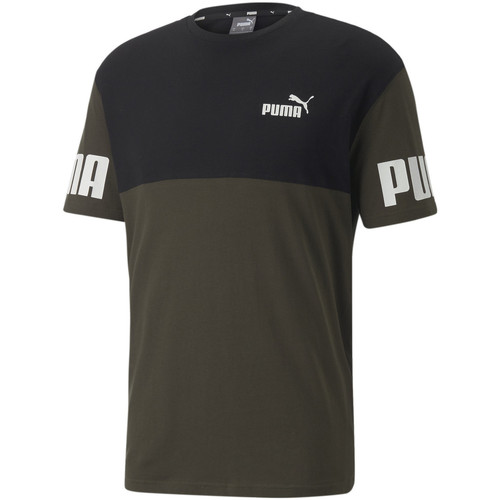 Vêtements Homme T-shirts manches courtes gro Puma T-shirt Power Colorblock Vert