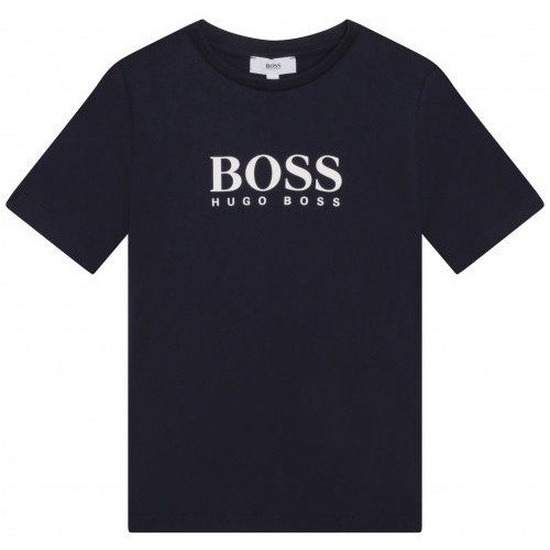 Vêtements Enfant T-shirt Noir Manches Courtes BOSS Tee shirt junior  bleu marine J25P13/849 - 12 ANS Bleu