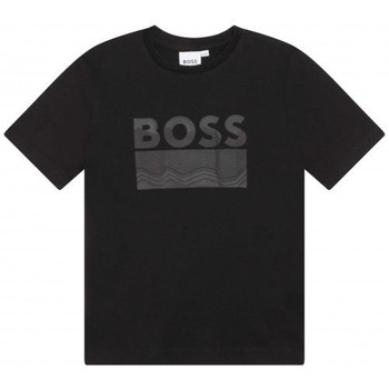 Vêtements Enfant T-shirts & Polos BOSS Tee shirt Hugo  noir junior J25M02/09B - 12 ANS Noir