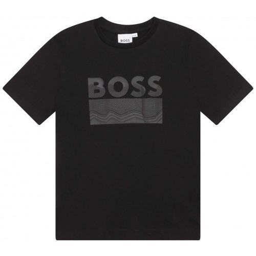 Vêtements Enfant T-shirts & Polos BOSS Tee shirt Hugo  noir junior J25M02/09B - 12 ANS Noir