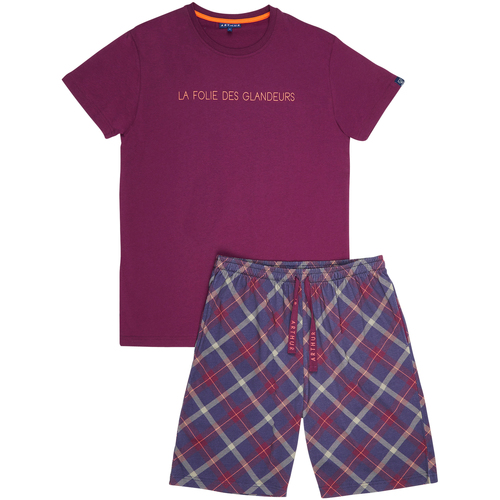 Vêtements Homme Pyjamas / Chemises de nuit Arthur Pyjama Court coton vichy régular Bordeaux