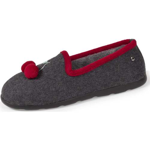 Chaussures Homme Chaussons Isotoner Chaussons Mules cerises Gris