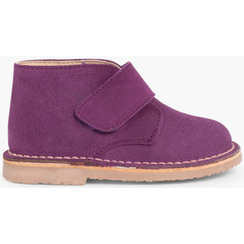 Chaussures Garçon Bottes Pisamonas Suède Desert Boots Bottines Chukka à à scratch pour Enfants Violet