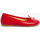 Chaussures Fille Derbies Pisamonas Ballerines de Couleurs pour fille et femme en Cuir Rouge