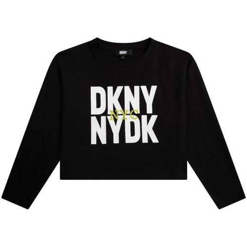 Vêtements Fille T-shirts manches courtes Dkny  Noir