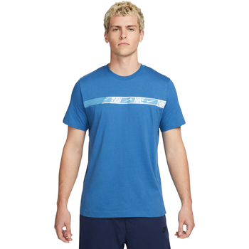 Vêtements Homme T-shirts manches courtes Nike Under Armour Training T-shirt con stampa sul retro e logo blu Bleu