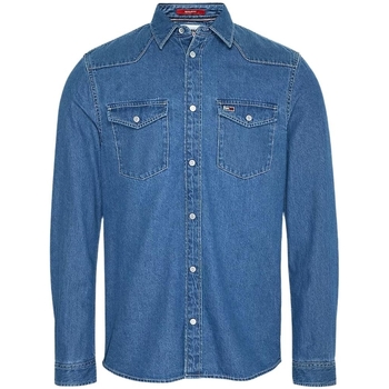 Vêtements Homme Chemises manches longues Tommy Jeans Chemise Homme  Ref 57435 1AB Bleu Denim Bleu