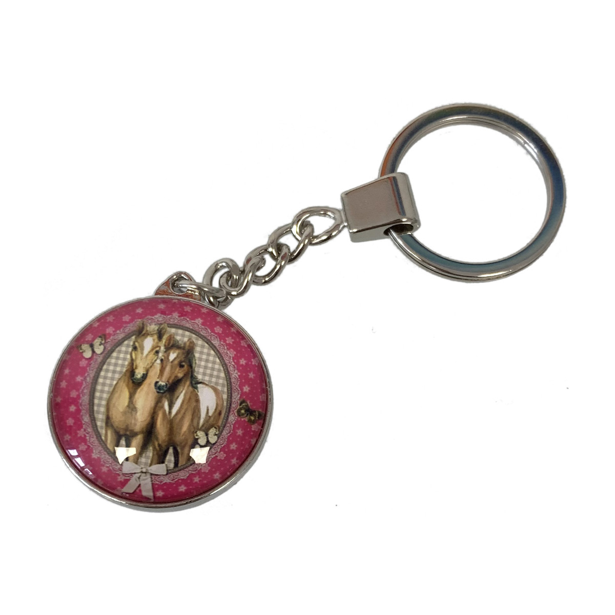 Accessoires textile Porte-clés Out Of The Blue Porte-clefs Papillons et cheval Rose