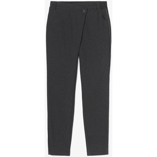 Vêtements Fille Pantalons Joggings & Survêtementsises Pantalon rockogi noir chiné à fermeture asymétrique Gris
