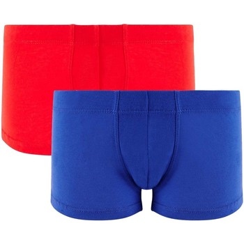 Sous-vêtements Garçon Boxers Pomm'poire Lot de 2 boxers boy rouge & bleu Cool Plain by Djembé multicolore