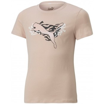 Vêtements Fille T-shirts manches courtes Tee Puma TEE SHIRT G ALPHA - ROSE QUARTZ - 128 Multicolore