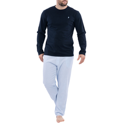 Vêtements Homme Pyjamas / Chemises de nuit Ruckfield Pyjama long coton biologique, ensemble Bleu