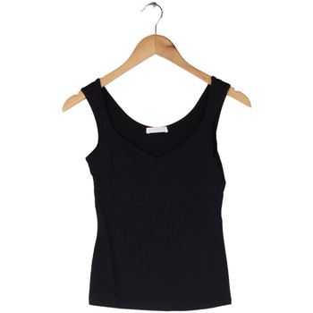 Vêtements Femme Minga London T-shirt a maniche lunghe a coste a righe con logo ricamato Promod Débardeur  - Taille 36 Noir
