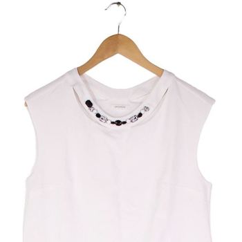 Vêtements Femme Minga London T-shirt a maniche lunghe a coste a righe con logo ricamato Promod Debardeur, Bustier  - Taille 38 Blanc