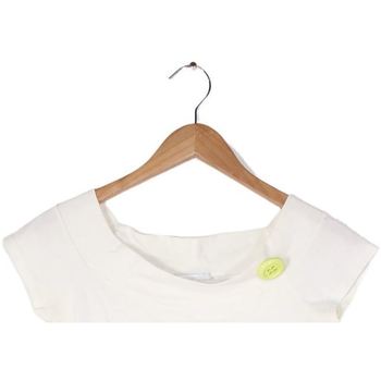 Vêtements Femme Minga London T-shirt a maniche lunghe a coste a righe con logo ricamato Promod Debardeur, Bustier  - Taille 34 Blanc