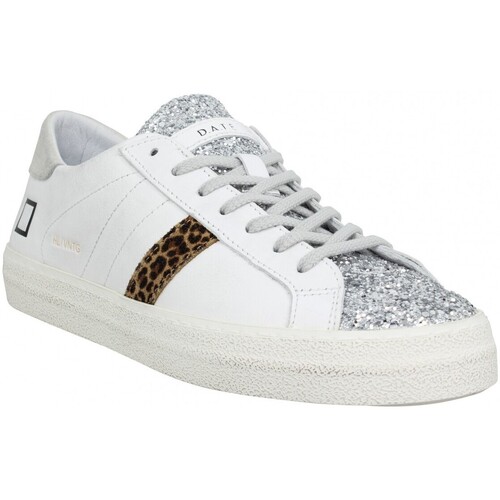 Date Date Sneakers Hill Low Vintage Cuir Toile Femme Blanc Glitter Blanc -  Chaussures Basket Femme 185,00 €