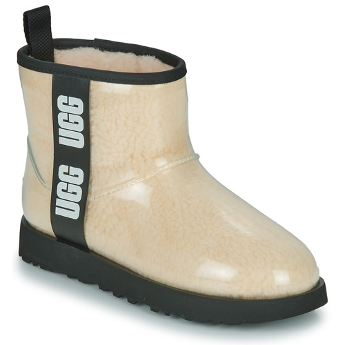 Chaussures Femme Boots slides UGG CLASSIC CLEAR MINI Beige / Noir