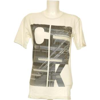 Vêtements Femme T-shirts & Polos Calvin Klein Jeans 36 - T1 - S Blanc