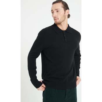 Vêtements Homme T-shirts & Polos Studio Cashmere8 LUKE 5 Polo manches longues - 100% cachemire noir