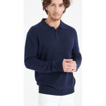 Vêtements Homme T-shirts & Polos Studio Cashmere8 LUKE 5 Polo manches longues - 100% cachemire bleu marine