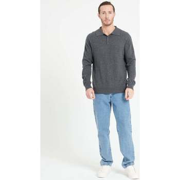 Vêtements Homme T-shirts & Polos Studio Cashmere8 LUKE 5 Polo manches longues - 100% cachemire gris anthracite