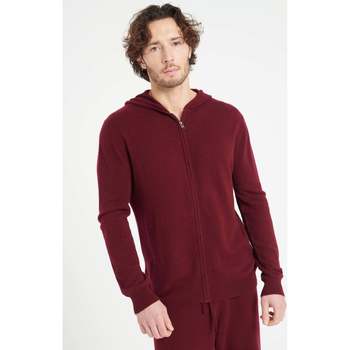 Vêtements Homme Gilets / Cardigans Studio Cashmere8 LUKE 6 Sweat à capuche zippé - 100% cachemire rouge bordeaux