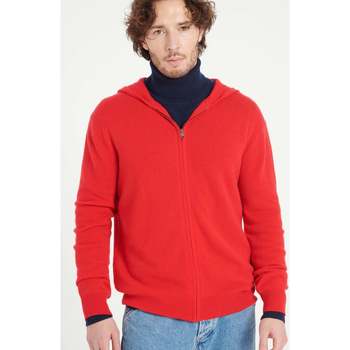 Vêtements Homme Gilets / Cardigans Studio Cashmere8 LUKE 6 Sweat à capuche zippé - 100% cachemire rouge
