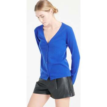 Vêtements Femme Gilets / Cardigans Studio Cashmere8 LILLY 7 Cardigan col V cintré - 100% cachemire bleu pétrole