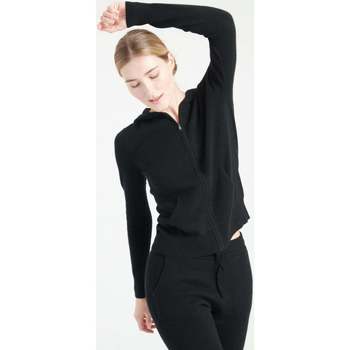 Vêtements Femme Gilets / Cardigans Studio Cashmere8 LILLY 8 Sweat à capuche zippé - 100% cachemire noir