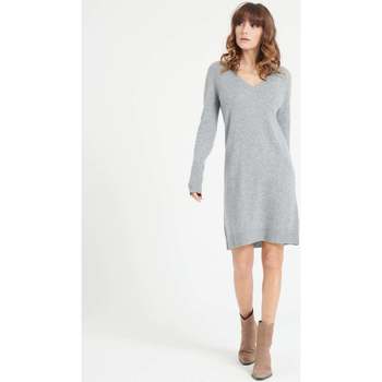 Vêtements Femme Robes Studio Cashmere8 LILLY 10 Robe col V - 100% cachemire gris clair