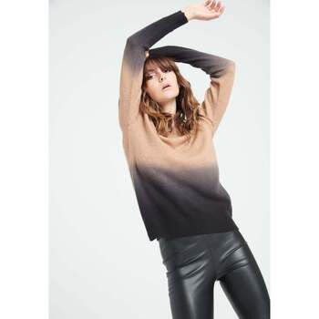 Vêtements Femme Pulls Studio Cashmere8 MIA 8 Pull col rond à motif tie & dye - 100% cachemire camel/ noir